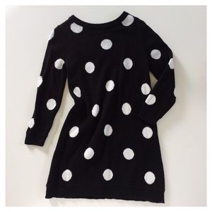 Black && White Polka Dot Sweater Dress